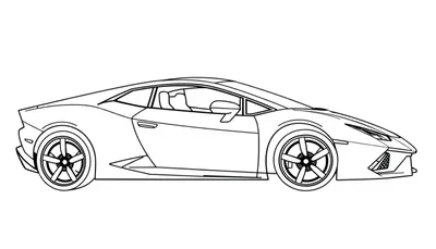 Kleurplaat van een sportauto, zoals een Lamborghini.