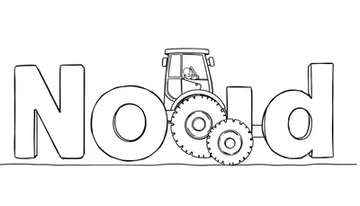 Noud in tractor kleurplaat