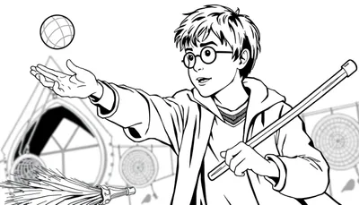 Harry Potter Zwerkbal Kleurplaat