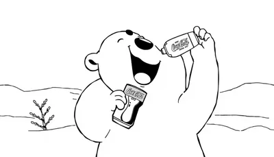 IJsbeer met Coca-Cola kleurplaat