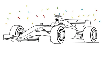 Formule 1 kleurplaat met confetti!
