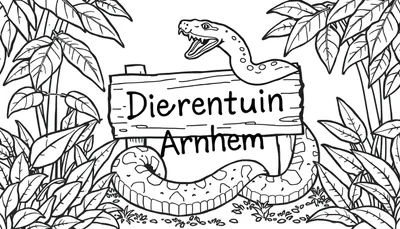 Kleurplaat van een python bij Dierentuin Arnhem