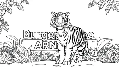 Tijger kleurplaat Burger's Zoo Arnhem