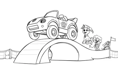 Paw Patrol Race Kleurplaat