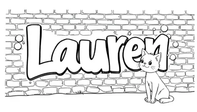 Kleurplaat met graffiti letters Jones en een kat.