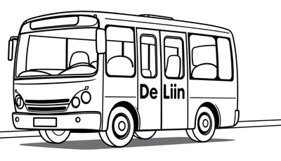 Kleurplaat van een bus van De Lijn