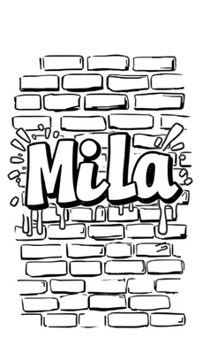 Graffiti Kleurplaat: Mila!