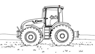 Kleurplaat van een Claas Axion 870 tractor.