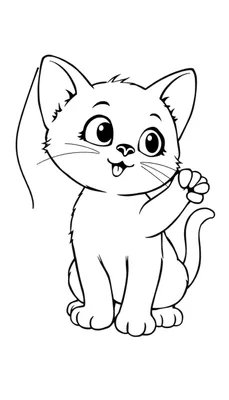 Kleurplaat: Schattig Katje