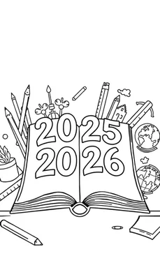 Kleurplaat: Schooljaar 2025-2026