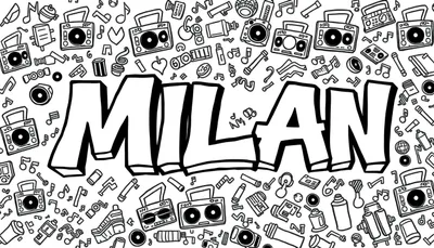 Milan Graffiti Kleurplaat