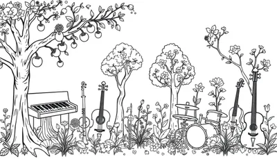 Muzikale Tuin Kleurplaat