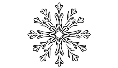Kleurplaat van een symmetrische sneeuwvlok