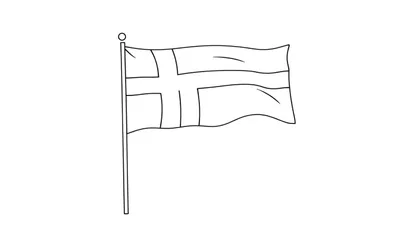 Kleurplaat van de vlag van IJsland