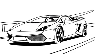 Kleurplaat van een Lamborghini Gallardo