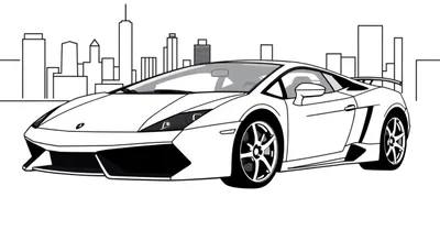 Kleurplaat van een Lamborghini Gallardo.