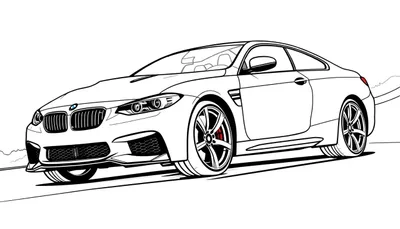 Kleurplaat van een stoere BMW M3 coupé.