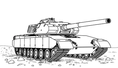 Kleurplaat van een Leopard 1 tank