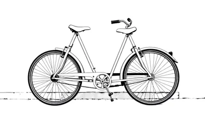Kleurplaat van een dubbele fiets