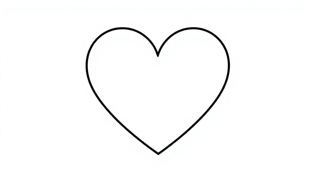 Kleurplaat van een groot hart om in te kleuren.