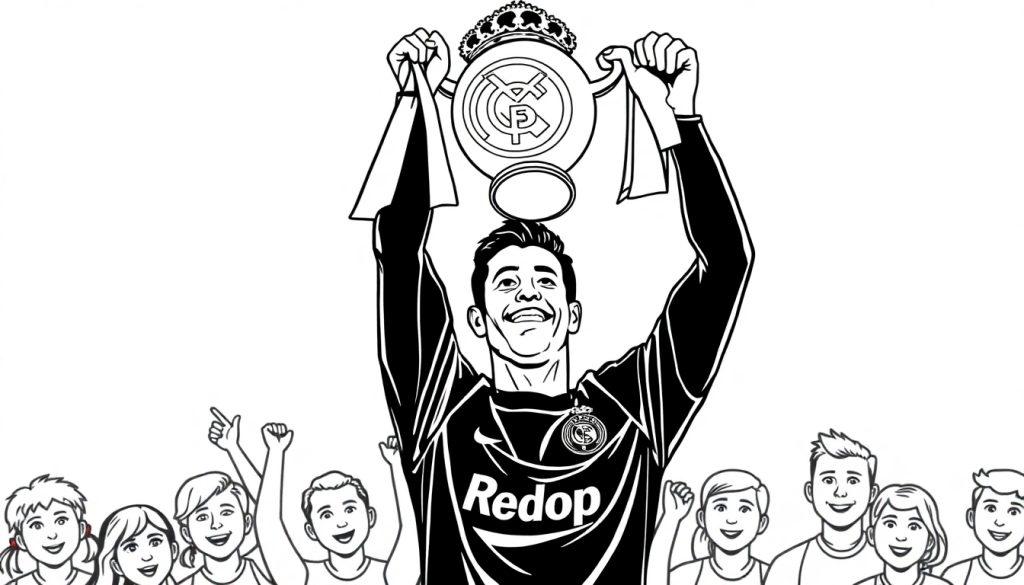 Real Madrid Ronaldo kleurplaat wint trofee