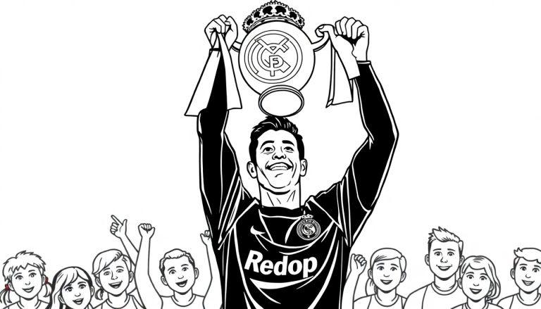 Real Madrid Ronaldo kleurplaat wint trofee