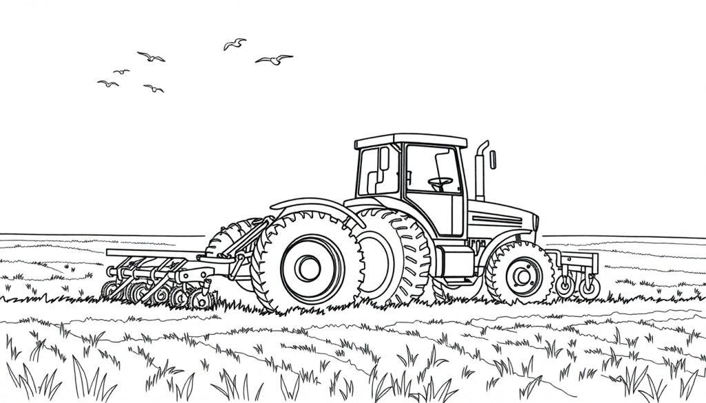 Nieuwholland Trekker ploegtak kleurplaat