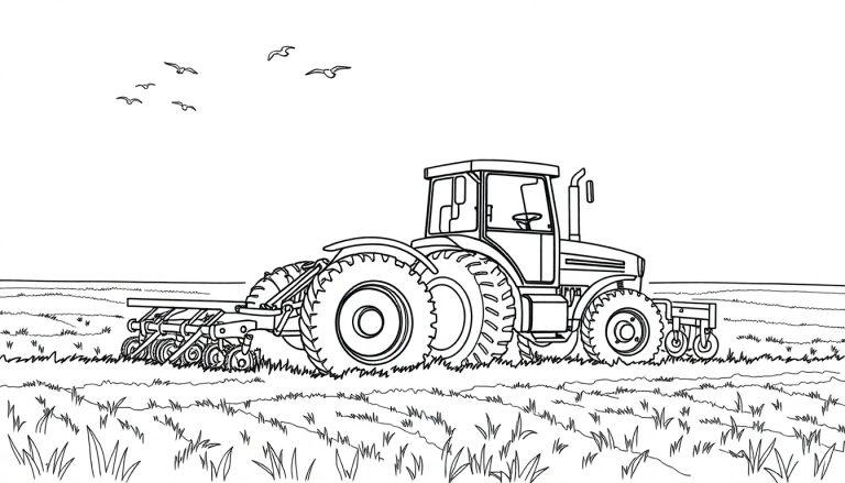 Nieuwholland Trekker ploegtak kleurplaat