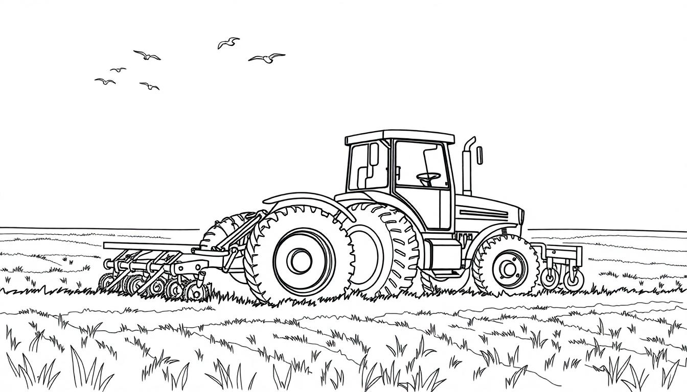 Nieuwholland Trekker ploegtak kleurplaat