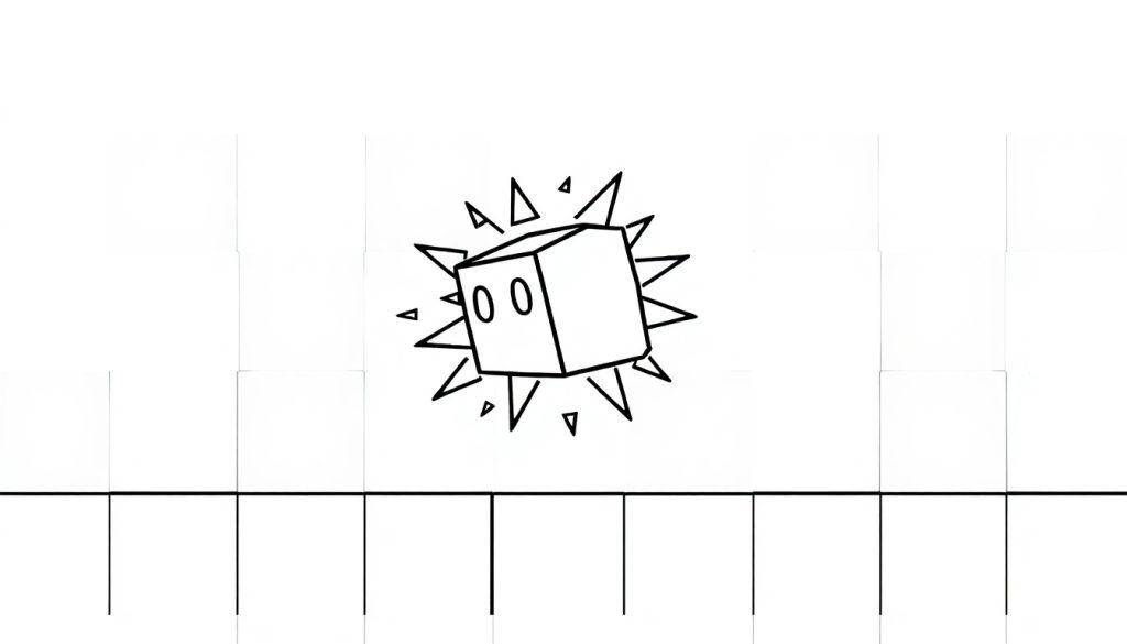 Geometry Dash kubus kleurplaat boven level