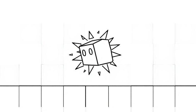 Geometry Dash kubus kleurplaat boven level