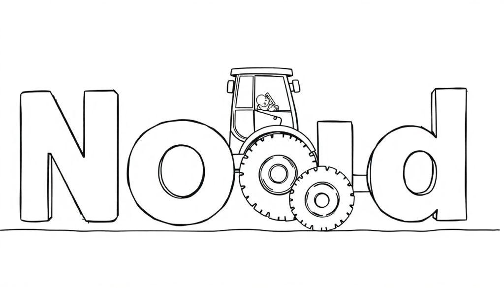 Noud in tractor kleurplaat