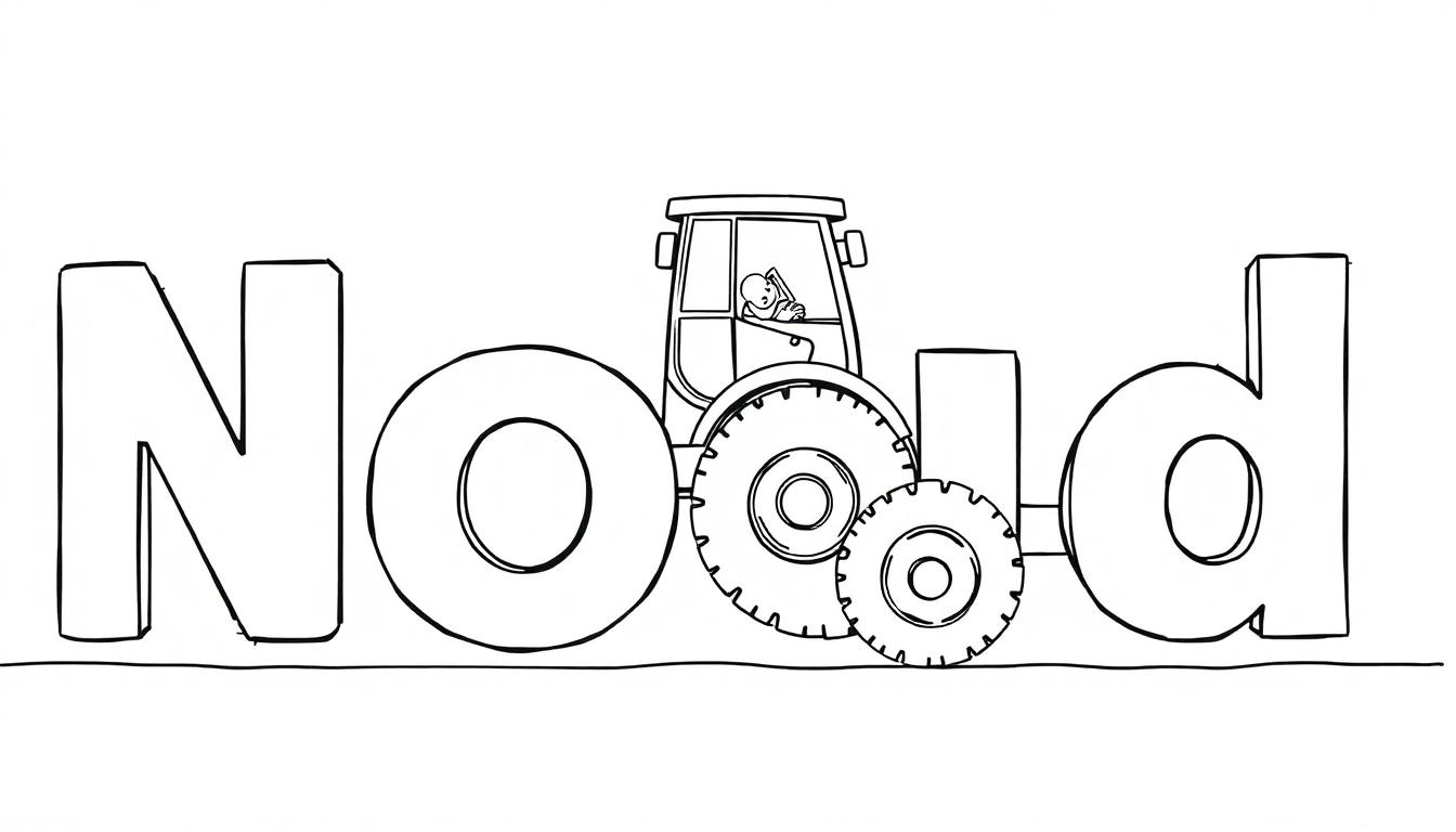 Noud in tractor kleurplaat