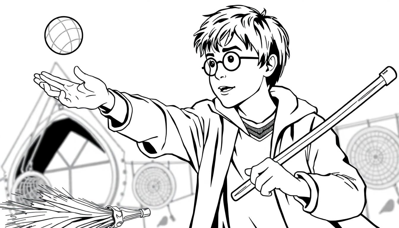 Harry Potter Zwerkbal Kleurplaat