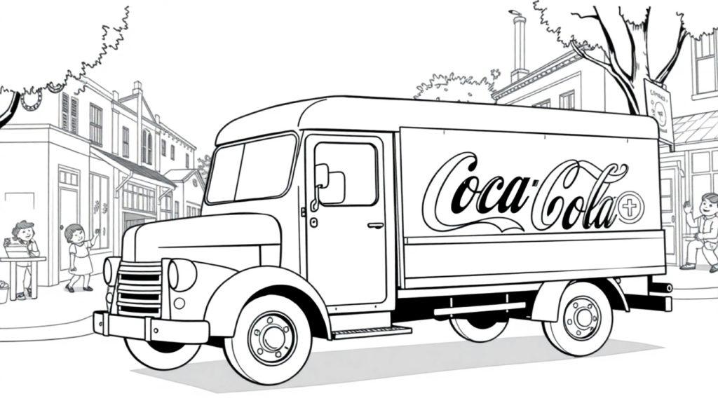 Coca-Cola vrachtwagen kleurplaat