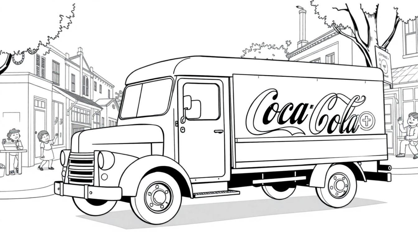 Coca-Cola vrachtwagen kleurplaat