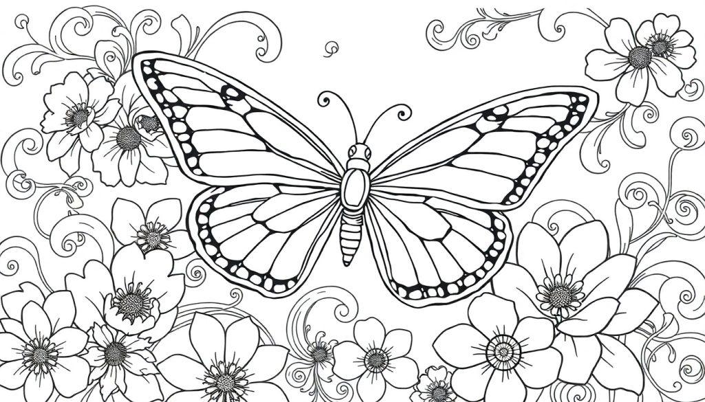 Mooie vlinder kleurplaat voor oudere kinderen