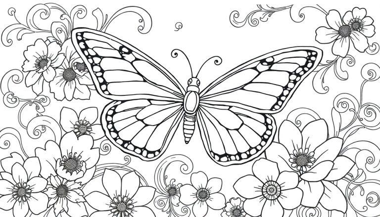 Mooie vlinder kleurplaat voor oudere kinderen