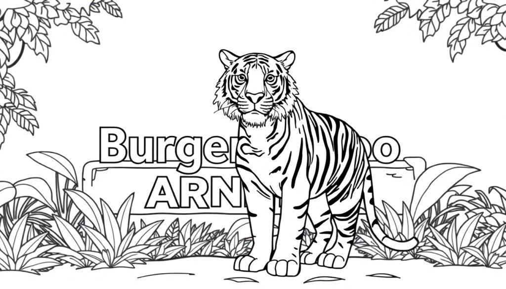 Tijger kleurplaat Burger's Zoo Arnhem