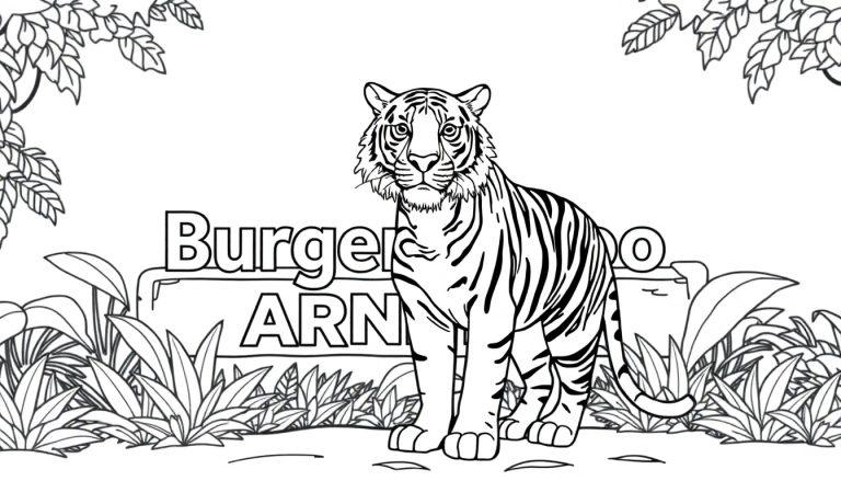 Tijger kleurplaat Burger's Zoo Arnhem