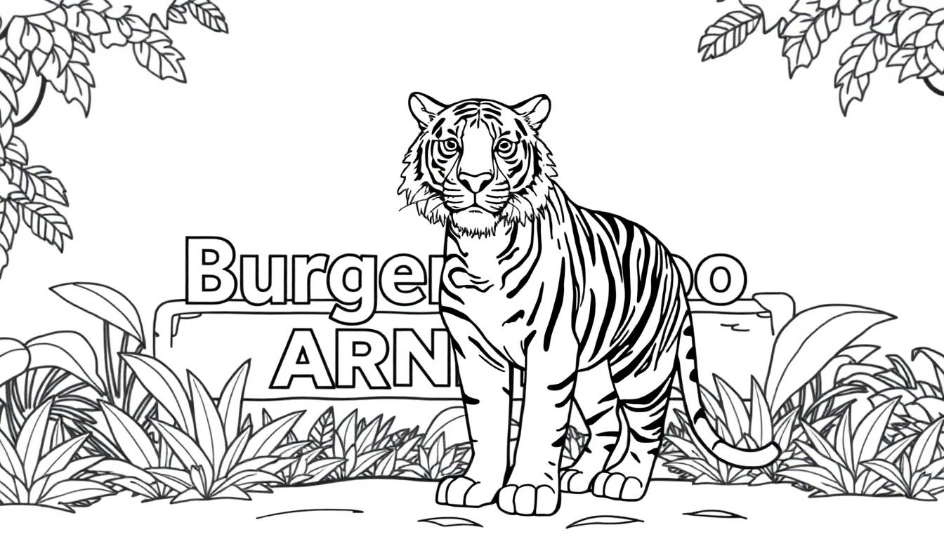 Tijger kleurplaat Burger's Zoo Arnhem
