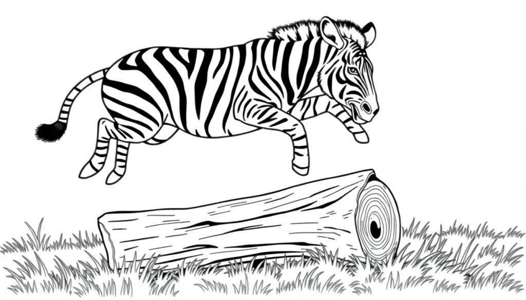 Een zebra met tijgerkop, klaar om als kleurplaat te gebruiken!