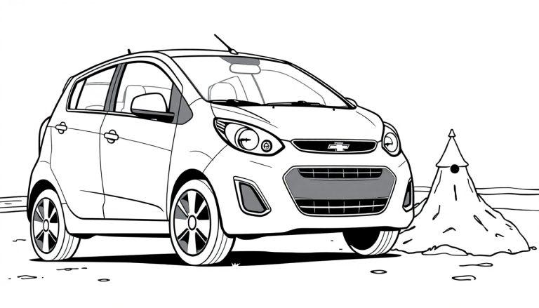 Chevrolet Spark kleurplaat
