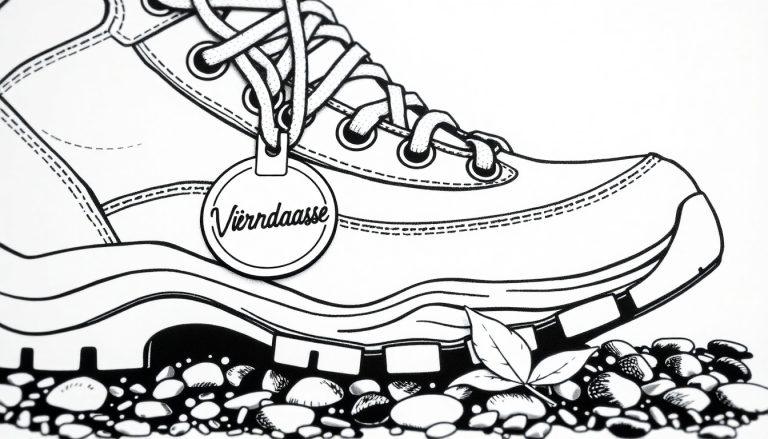 Wandelschoen kleurplaat voor de Vierdaagse.