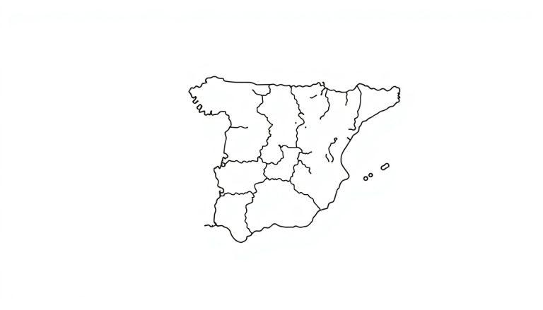 Kleurplaat landkaart van Spanje met alle regio's