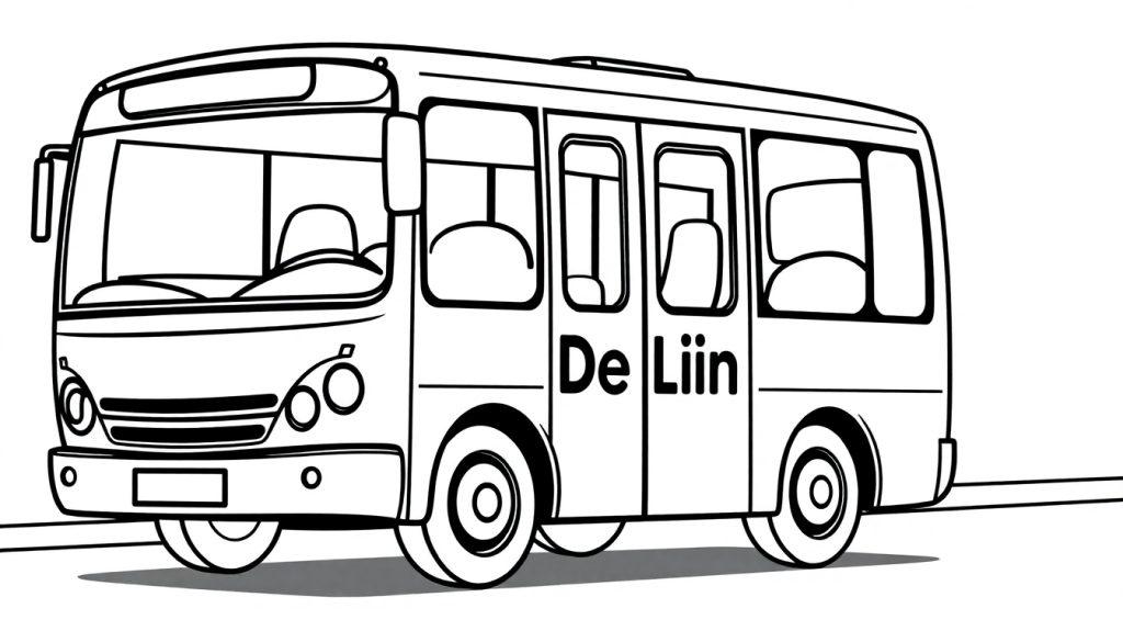Kleurplaat van een bus van De Lijn