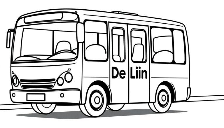 Kleurplaat van een bus van De Lijn