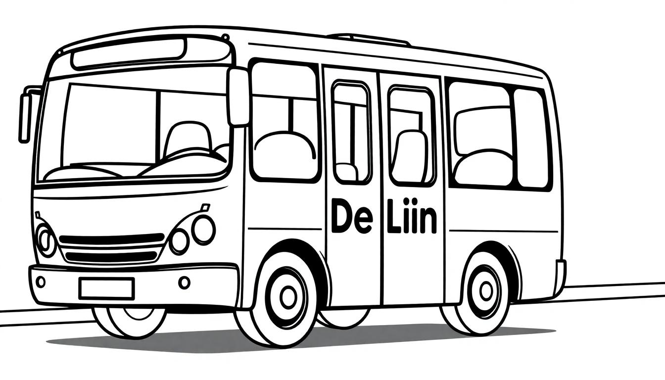 Kleurplaat van een bus van De Lijn