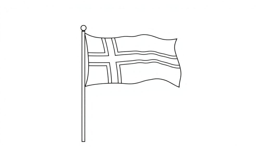 Kleurplaat van de Noorse vlag