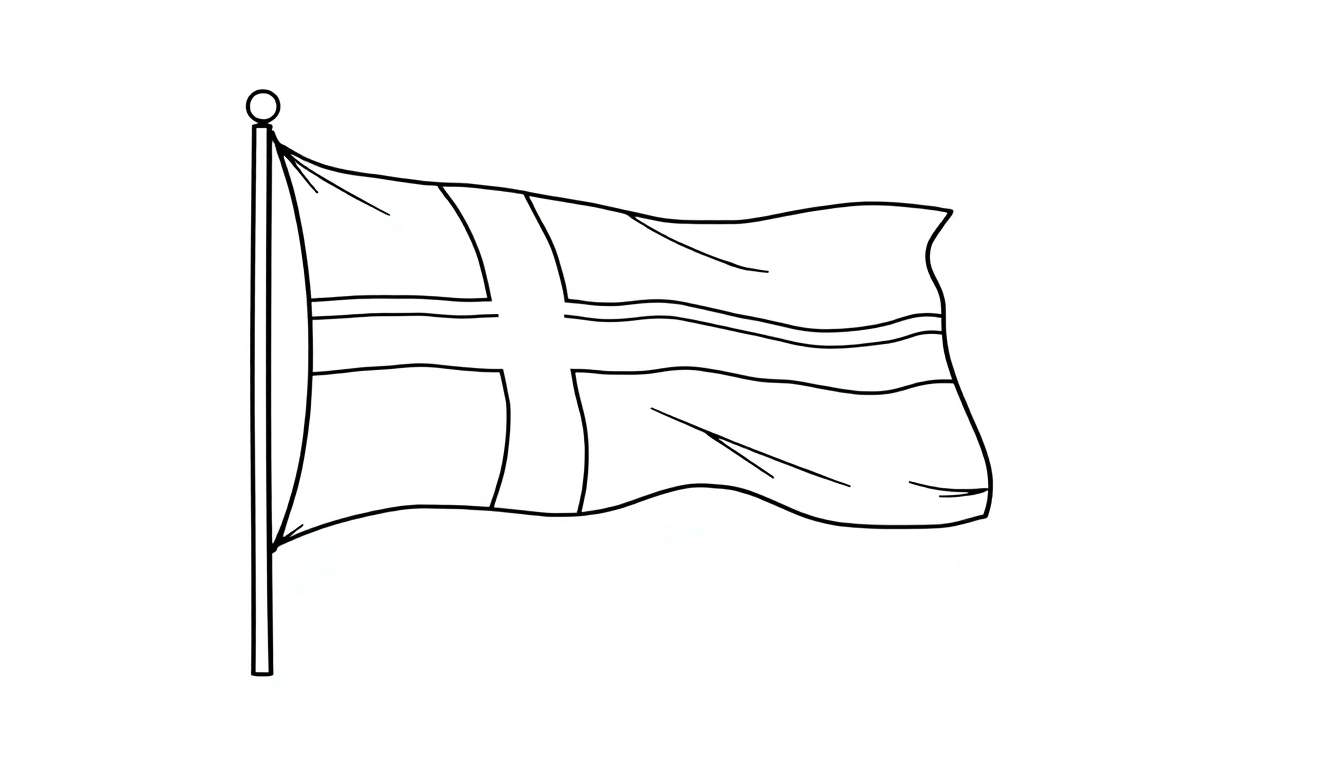 Kleurplaat van de Noorse vlag